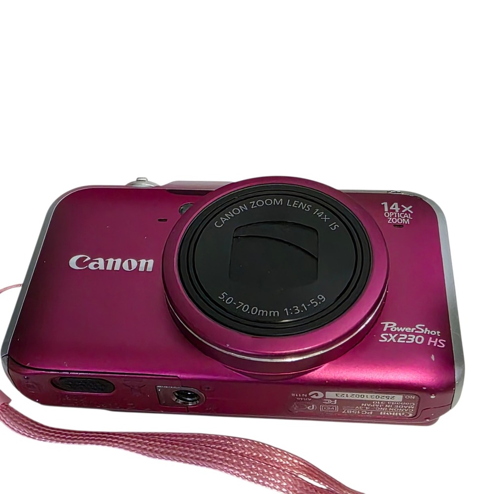 Canon PowerShot SX230 HS 12.1MP Digital Camera PINK Tested Battery Charger Card - Picture 8 of 9